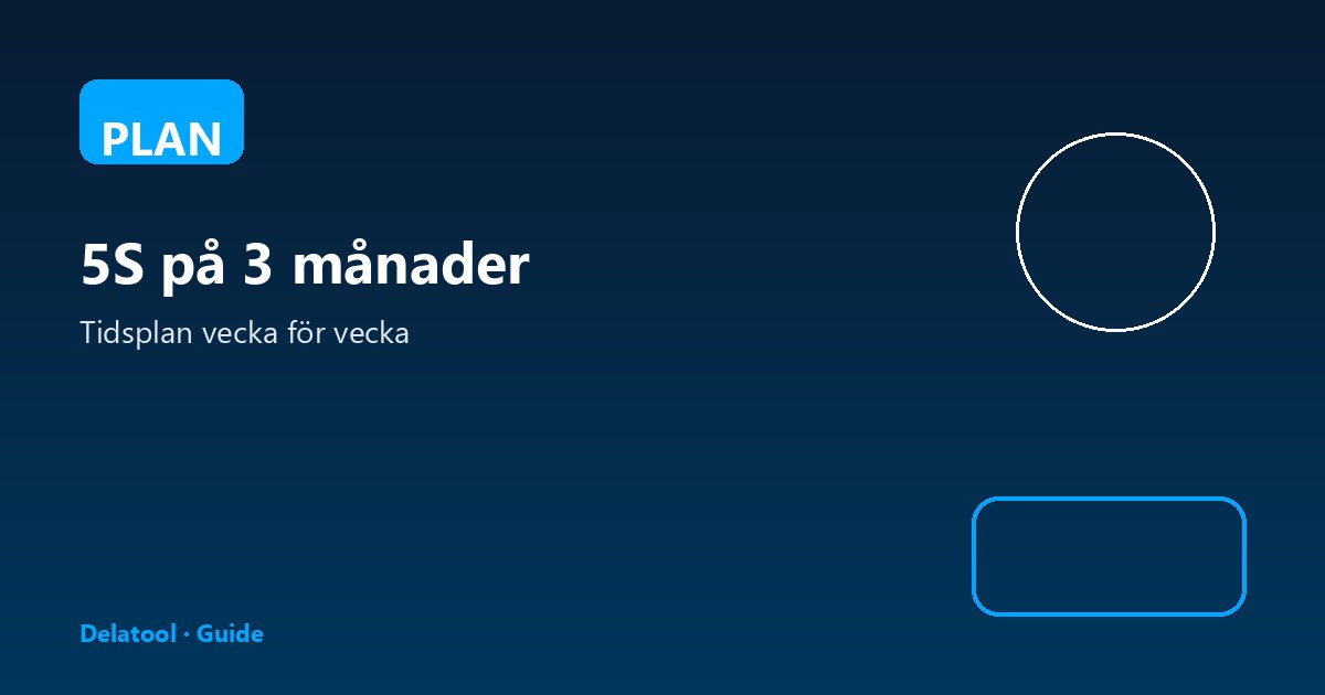 5S på 3 månader: realistisk tidsplan vecka för vecka