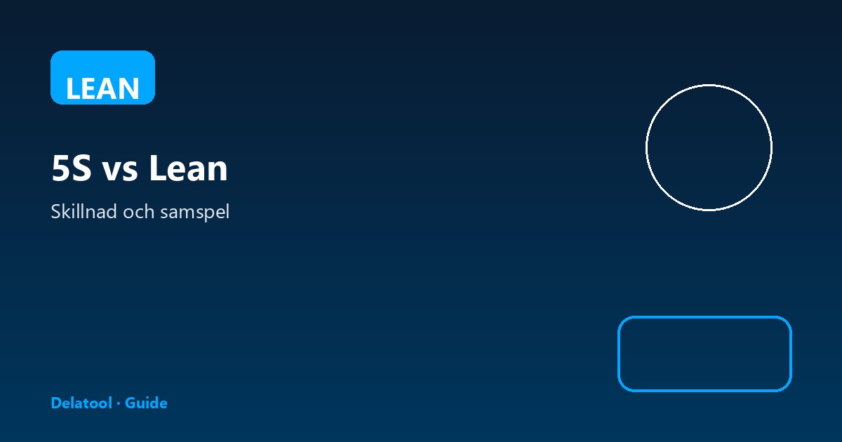 Skillnaden mellan 5S och Lean – en tydlig guide